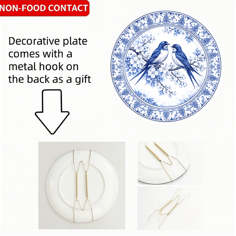 Decorative Plate with Blue-and - Home Cooking Recipes 评论和价格